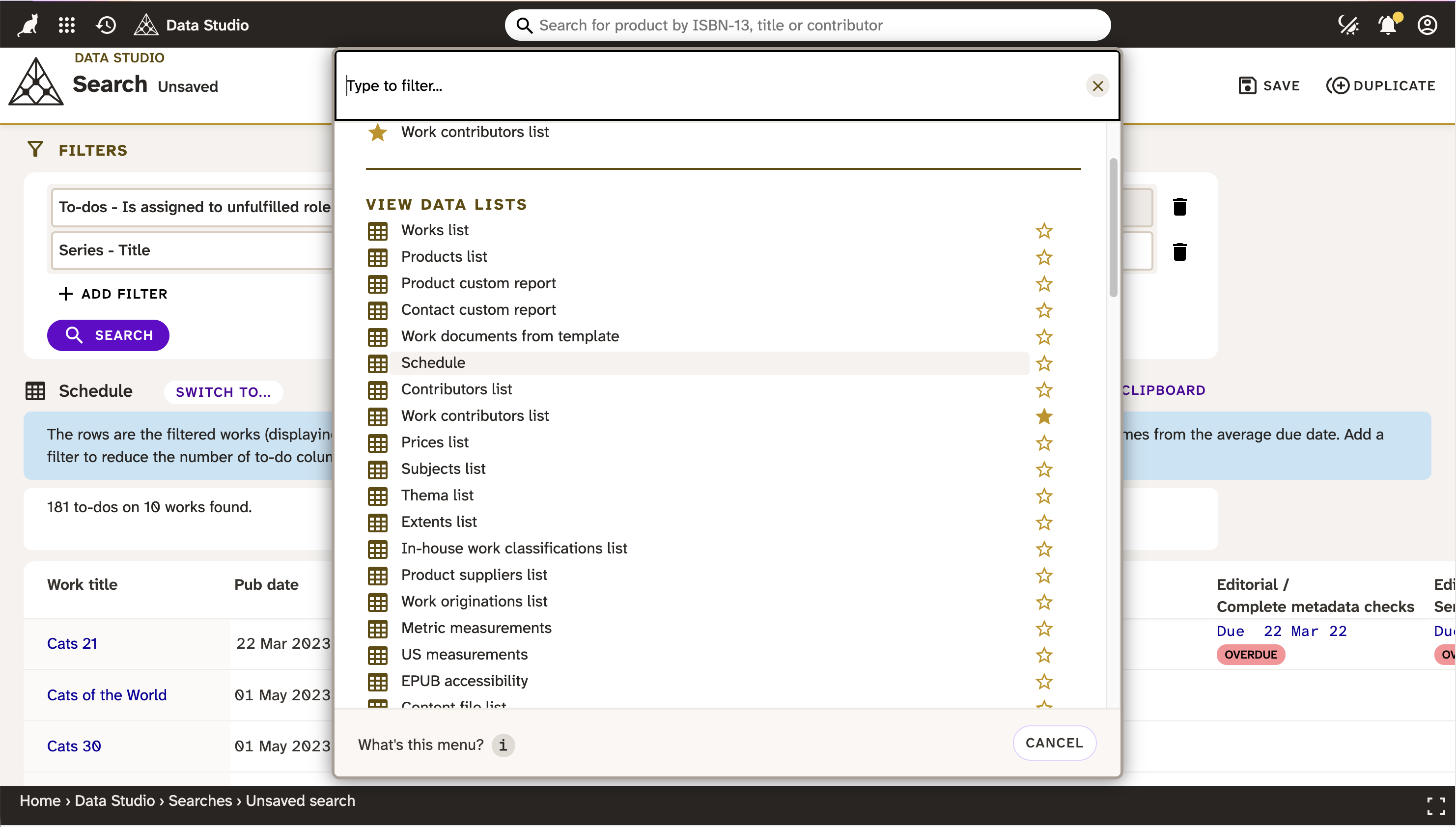 The switching outcomes dialog box in Data Studio.