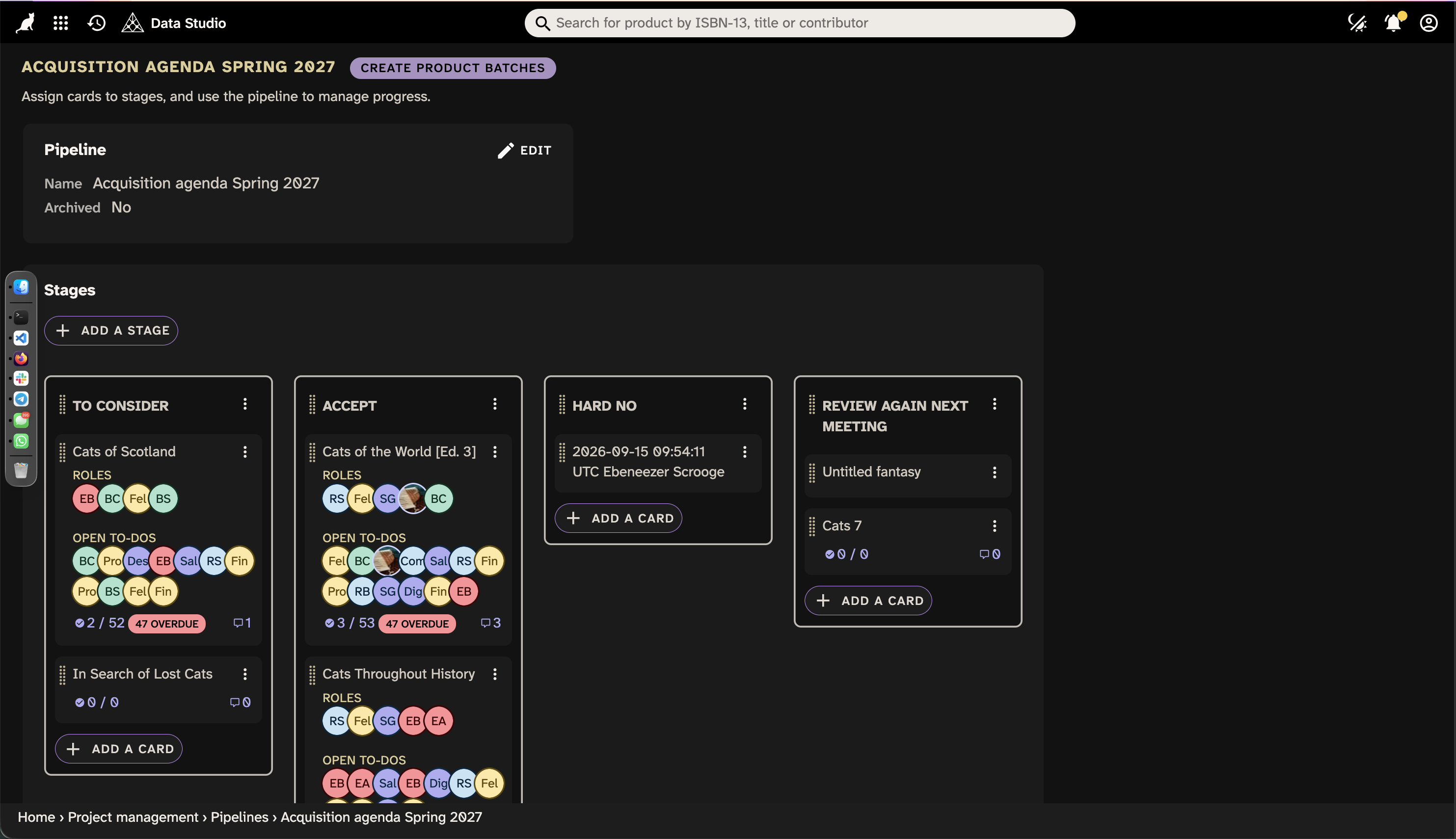 Screenshot of Pipelines