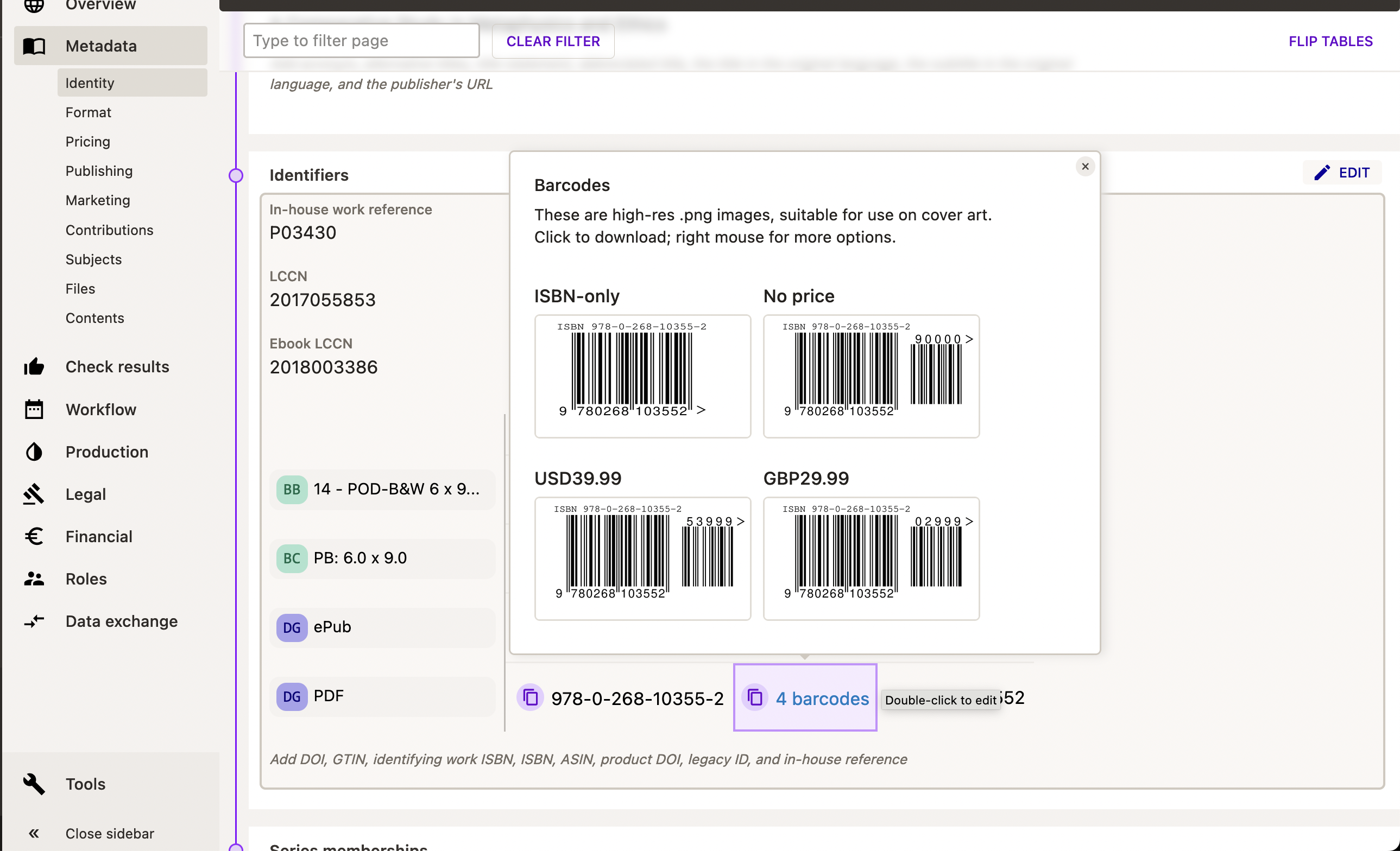 Copy barcodes from the Identifiers region